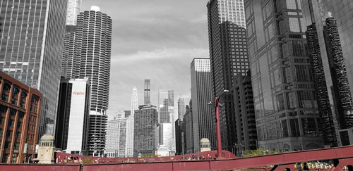 Chicago Desaturated and Partially Recolorized