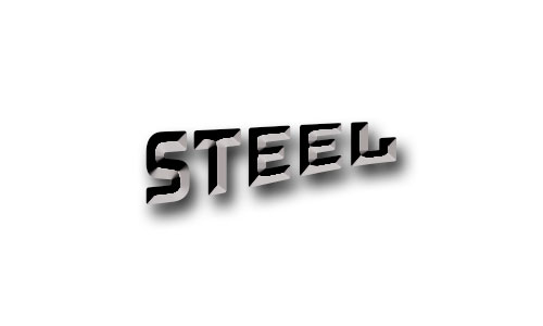 Beveled Steel Text